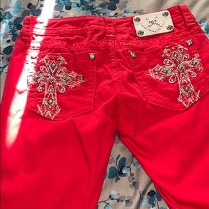 Miss Me Skinny Jeans bright red
